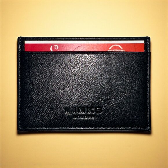 Links of London Mens Black Leather Corporate Card Holder Travel Wallet 4 x 2.75 - Picture 5 of 5